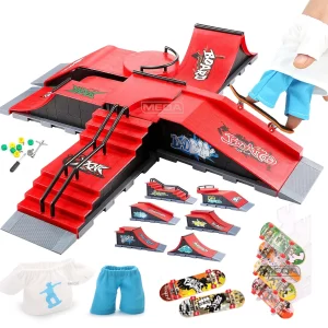 DIY Finger Skatepark 6-in-1 Set Professional Tech Practice Deck Platform Stunt Finger Skateboard Assemble Ramp Park Kits Toys