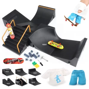 Fingertip Toys DIGIT DECKS Finger Skatepark with Skateboard Mini Ramp Finger Teck Toys with Clothing Set Finger Sport Game 