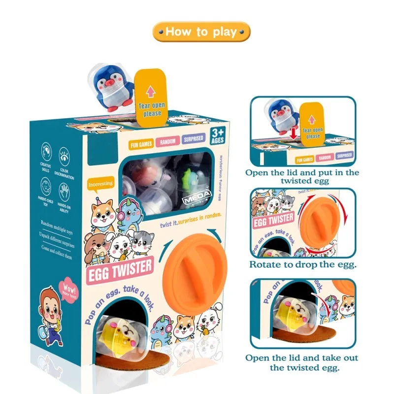 Popular Kids Toys Gachapon Machines with 6pcs Random Capsule Toys Egg Twisting Machine Cardboard Box Surprise Blind Box - Image 3