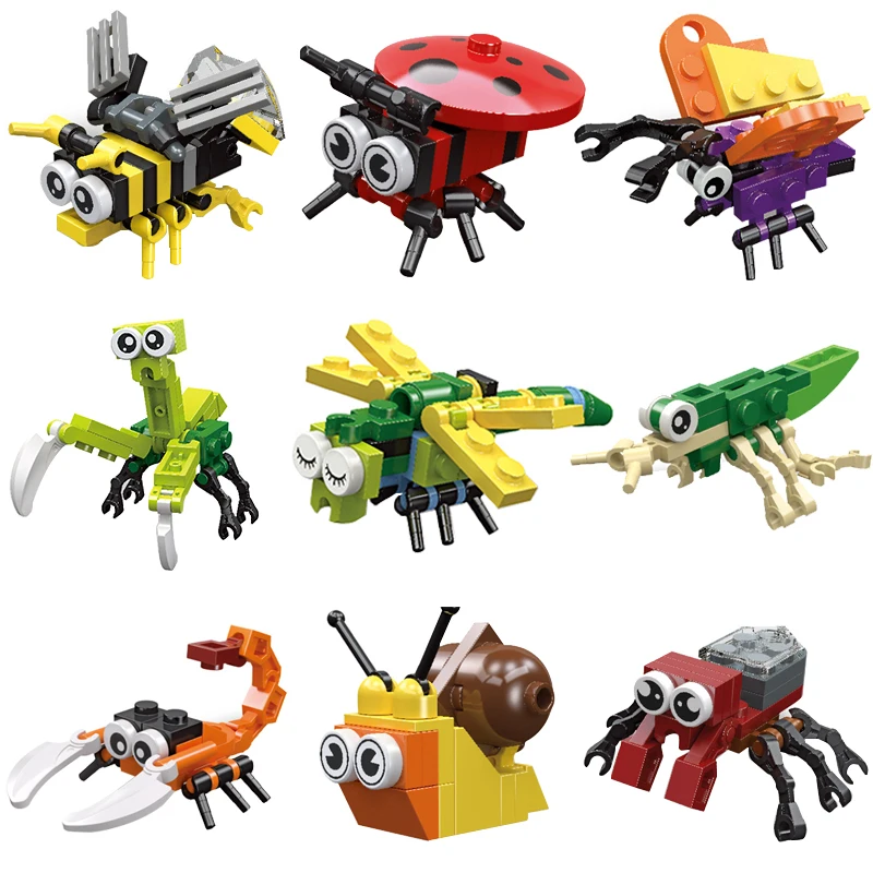 Educational Toys Building Blocks Insect Gogga Toys Bricks Butterfly/Dragonfly/Scorpion/Wasp/Snail/Spider etc. Animal Bricks Toys - Image 3