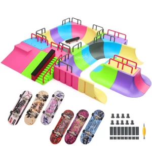 Colorful DIGIT DECK Finger Skateboard Toys Skatepark Ramp with Finger Skateboard 100*30mm DIGITDECK Playset Finger Game Play