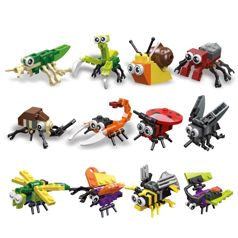 Educational Toys Building Blocks Insect Gogga Toys Bricks Butterfly/Dragonfly/Scorpion/Wasp/Snail/Spider etc. Animal Bricks Toys - Image 4