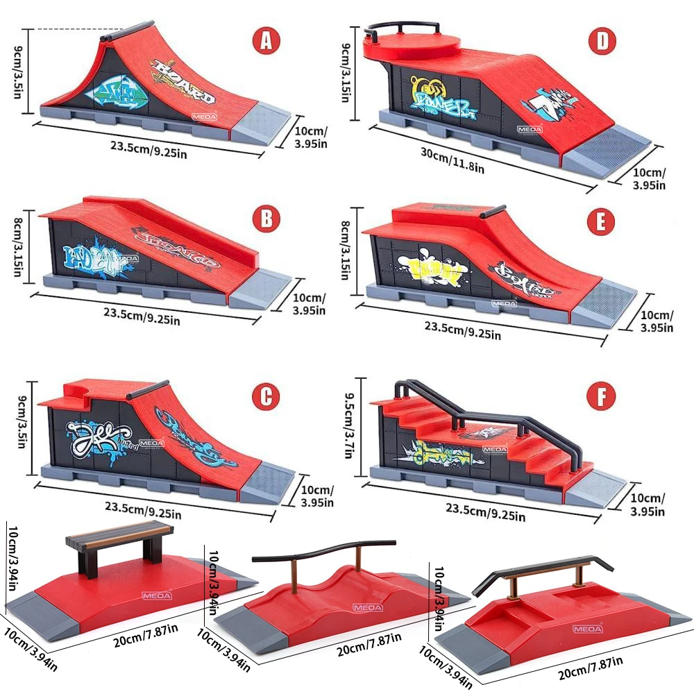 6-In-1 Finger Skateboards DIY Skate Park Ramp Parts For Tech Deck Scene Venue Combination Set For Children Indoor Home Toy - Image 2