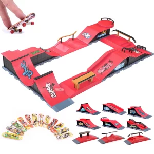 6-In-1 Finger Skateboards DIY Skate Park Ramp Parts For Tech Deck Scene Venue Combination Set For Children Indoor Home Toy