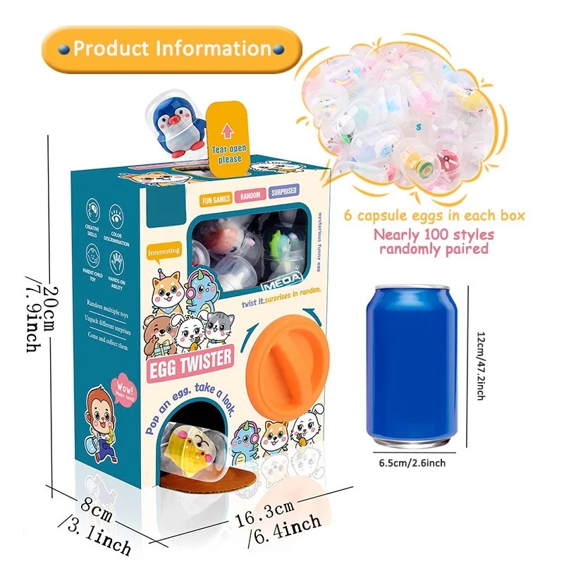 Popular Kids Toys Gachapon Machines with 6pcs Random Capsule Toys Egg Twisting Machine Cardboard Box Surprise Blind Box - Image 2