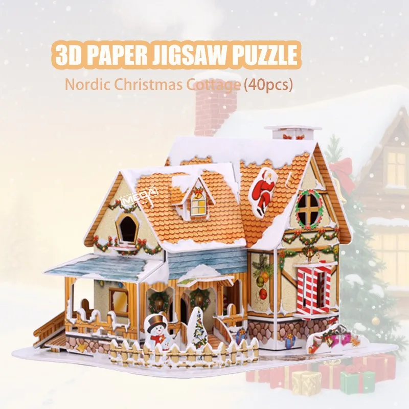 5 Style Christmas Castle Building 3D Puzzle Model X'max House Architecture Construction Jigsaw Puzzles Toys Kids Christmas Gift